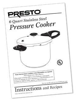 presto stainless steel pressure cooker manual